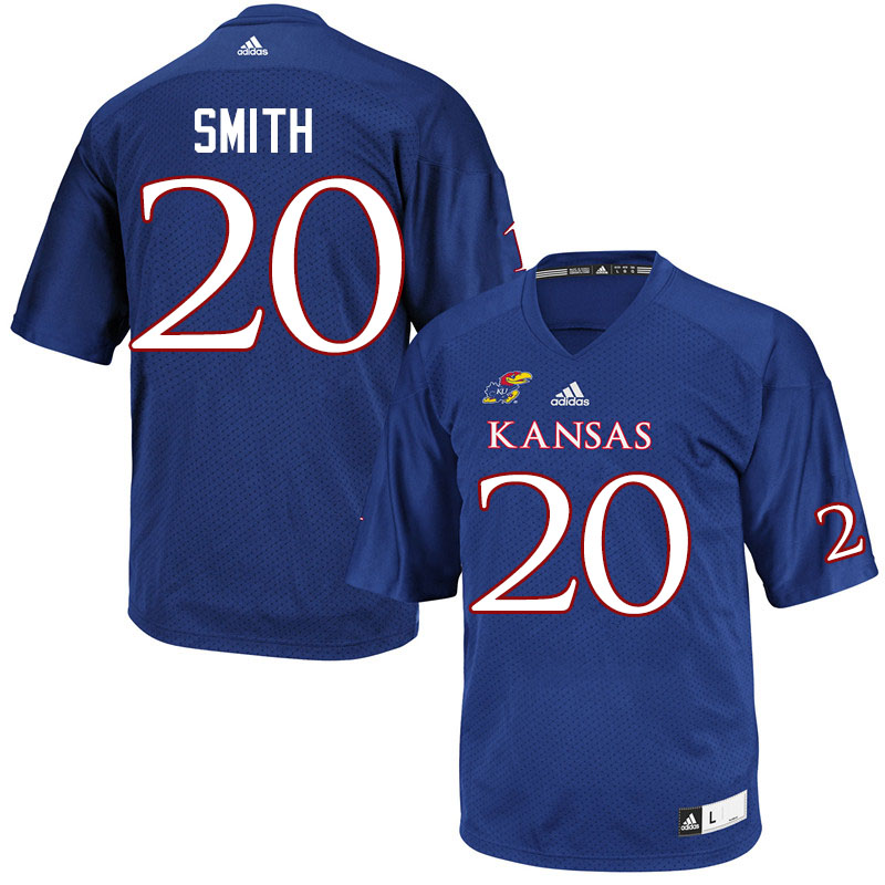 Men #20 Bam Smith Kansas Jayhawks College Football Jerseys Sale-Royal - Click Image to Close
